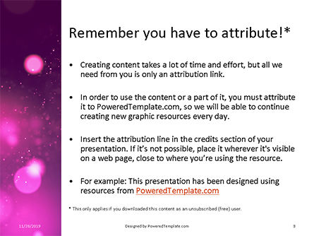 Pink lights bokeh background PowerPoint Vorlage, Folie 3, 16256, Abstrakt/Texturen — PoweredTemplate.com