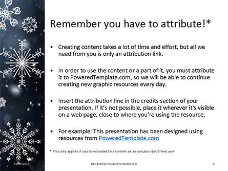 Snowflakes on Dark Background Presentation, Slide 3, 16258, Abstract/Textures — PoweredTemplate.com