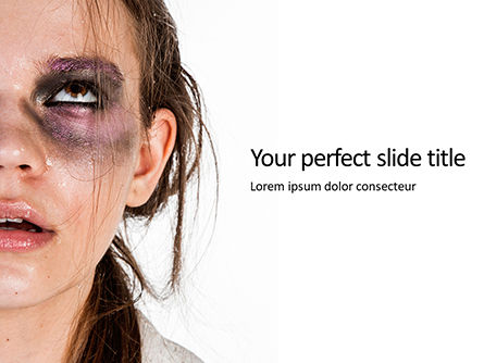 Woman With Black and Purple Eyeshadow Presentation, Free PowerPoint Template, 16261, People — PoweredTemplate.com