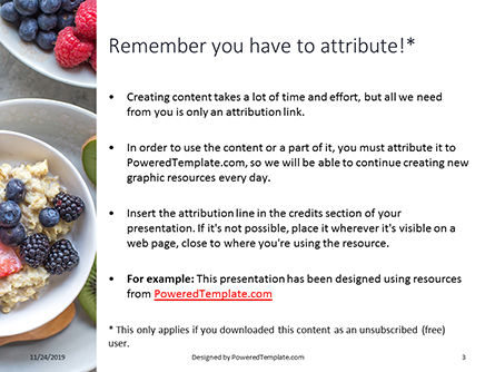 homemade oatmeal with berries - PowerPointテンプレート, スライド 3, 16264, Food & Beverage — PoweredTemplate.com