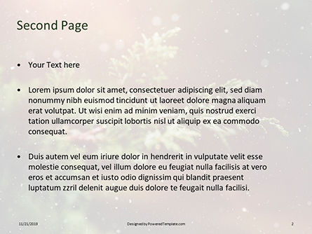Modèle PowerPoint gratuit de arborvitae branch during snowfall, Diapositive 2, 16267, Nature / Environnement — PoweredTemplate.com