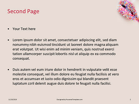 Templat PowerPoint Gratis Lips Of Beautiful Woman Covered With Sprinkles, Slide 2, 16271, Manusia — PoweredTemplate.com
