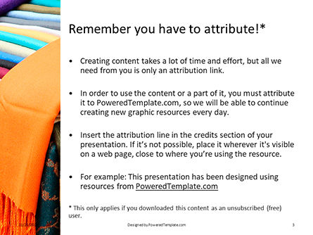 Modèle PowerPoint de bright colored silk scarves, Diapositive 3, 16276, Carrière / Industrie — PoweredTemplate.com