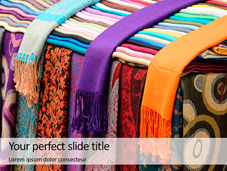 Bright colored silk scarves PowerPoint Vorlage, PowerPoint-Vorlage, 16276, Karriere/Industrie — PoweredTemplate.com