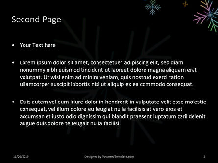 Falling Colored Snowflakes Winter Background Gratis Powerpoint Template, Dia 2, 16277, Vakantie/Speciale Gelegenheden — PoweredTemplate.com