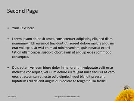 Templat PowerPoint Wasp On A Yellow Flower, Slide 2, 16279, Alam & Lingkungan — PoweredTemplate.com