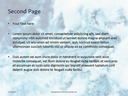 Modèle PowerPoint gratuit de pine branches covered with hoarfrost and snow, Diapositive 2, 16281, Nature / Environnement — PoweredTemplate.com