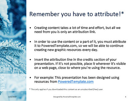 Modèle PowerPoint gratuit de pine branches covered with hoarfrost and snow, Diapositive 3, 16281, Nature / Environnement — PoweredTemplate.com