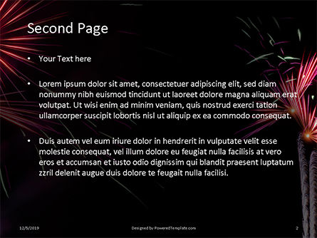 Modello PowerPoint - Colorful fireworks over the night sky, Slide 2, 16288, Vacanze/Occasioni Speciali — PoweredTemplate.com