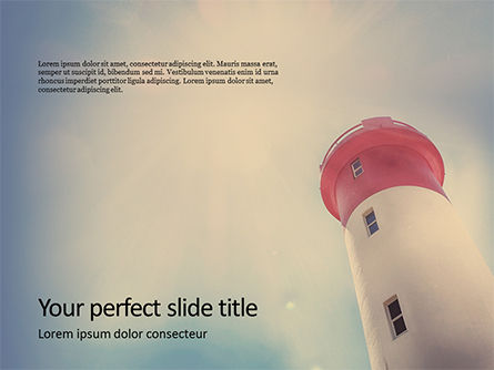 Worm`s eye view of lighthouse PowerPoint Vorlage, PowerPoint-Vorlage, 16289, Bauwesen — PoweredTemplate.com