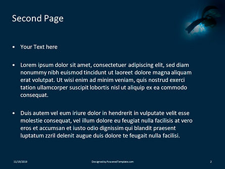 Modello PowerPoint - Scuba diver silhouette against sunburst, Slide 2, 16295, Sport — PoweredTemplate.com