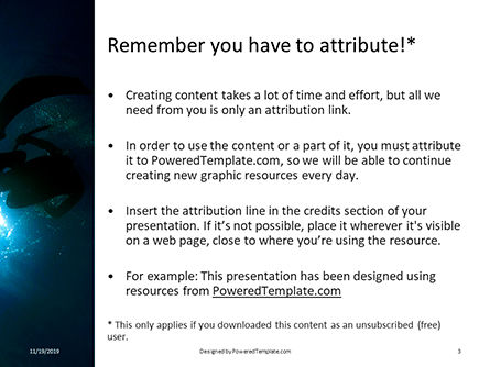 Modèle PowerPoint de scuba diver silhouette against sunburst, Diapositive 3, 16295, Sport — PoweredTemplate.com