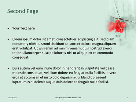 red leaves in winter garden - PowerPointテンプレート, スライド 2, 16298, 自然＆環境 — PoweredTemplate.com
