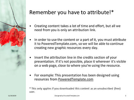 Modèle PowerPoint de red leaves in winter garden, Diapositive 3, 16298, Nature / Environnement — PoweredTemplate.com
