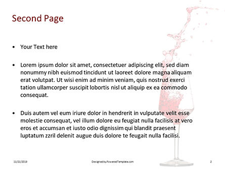 Splash of Red Wine in a Crystal Glass on White Background Presentation, Slide 2, 16299, Food & Beverage — PoweredTemplate.com