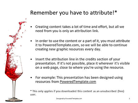 Splash of Red Wine in a Crystal Glass on White Background Presentation, Slide 3, 16299, Food & Beverage — PoweredTemplate.com
