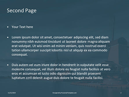 Modello PowerPoint Gratis - Three windmills by the lake, Slide 2, 16300, Natura & Ambiente — PoweredTemplate.com