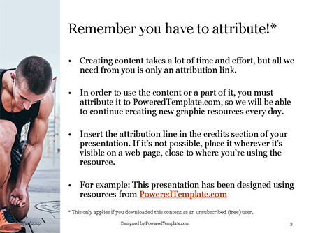 Modello PowerPoint - A young athlete is tying shoelaces on sneakers, Slide 3, 16308, Sport — PoweredTemplate.com