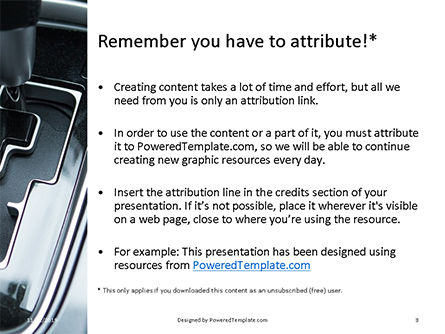 Modèle PowerPoint gratuit de automatic gear in parked mode, Diapositive 3, 16309, Voitures / Transport — PoweredTemplate.com