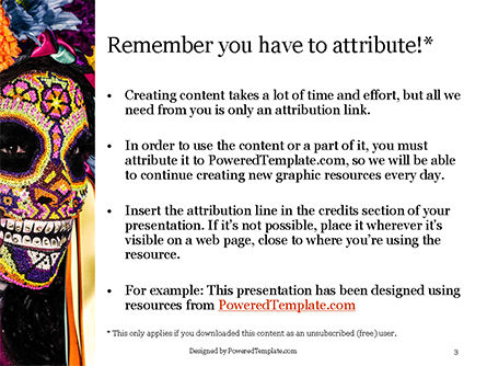Plantilla de PowerPoint - la calavera catrina portrait, Diapositiva 3, 16310, Vacaciones/ Ocasiones especiales — PoweredTemplate.com