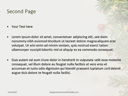 Templat PowerPoint Gratis Christmas Tree Branches On Wooden Table, Slide 2, 16314, Liburan/Momen Spesial — PoweredTemplate.com