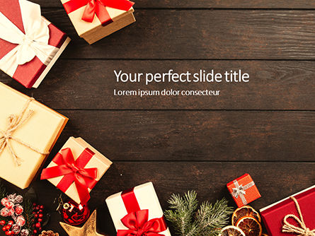 Merry Christmas Gift Boxes Presentation, PowerPoint Template, 16315, Holiday/Special Occasion — PoweredTemplate.com