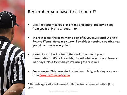 Closeup Of The Back Of American Football Referee PowerPoint Template, Dia 3, 16322, Sport — PoweredTemplate.com