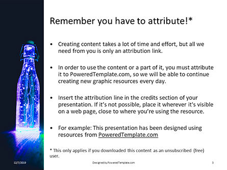 Three Lightened Bottles PowerPoint Template, Dia 3, 16323, Art & Entertainment — PoweredTemplate.com