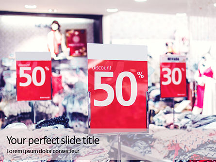 Store Discount Signs PowerPoint Template, PowerPoint-sjabloon, 16324, Carrière/Industrie — PoweredTemplate.com