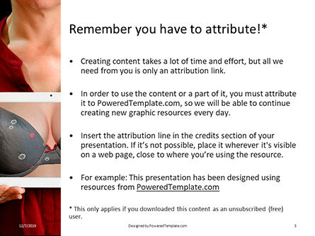 A Woman Holding Tablet with Bra Presentation, Slide 3, 16325, Medical — PoweredTemplate.com