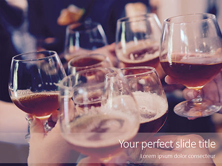 파워포인트 템플릿 - cheers with glasses of alcohol, 파워 포인트 템플릿, 16332, Food & Beverage — PoweredTemplate.com
