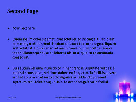 Blue And Purple Candles Gratis Powerpoint Template, Dia 2, 16333, Vakantie/Speciale Gelegenheden — PoweredTemplate.com