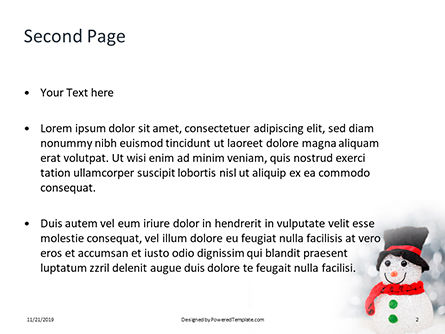 Modello PowerPoint Gratis - Snowman against blurred festive bokeh background, Slide 2, 16336, Vacanze/Occasioni Speciali — PoweredTemplate.com