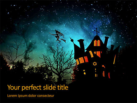 Witch's House Gratis Powerpoint Template, Gratis PowerPoint-sjabloon, 16337, Algemeen — PoweredTemplate.com