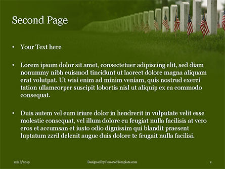 Templat PowerPoint Arlington National Cemetery With Flag Next To Each Headstone During Memorial Day, Slide 2, 16339, Liburan/Momen Spesial — PoweredTemplate.com