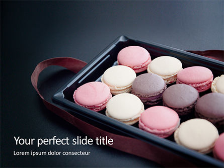 Colorful Macaroons in a Box Presentation, PowerPoint Template, 16340, Food & Beverage — PoweredTemplate.com