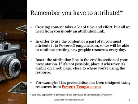 Plantilla de PowerPoint gratis - vintage photo camera beside photos, Diapositiva 3, 16346, General — PoweredTemplate.com