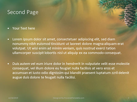 Modello PowerPoint Gratis - Pine cone on branch, Slide 2, 16347, Natura & Ambiente — PoweredTemplate.com