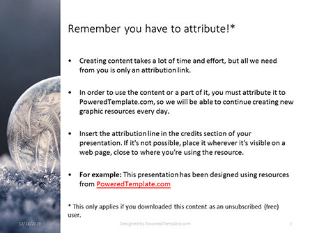 Modèle PowerPoint gratuit de frozen bubble with ice crystals, Diapositive 3, 16348, Nature / Environnement — PoweredTemplate.com