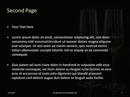 Two Glasses Of Sparkling Wine PowerPoint Template, Dia 2, 16350, Food & Beverage — PoweredTemplate.com