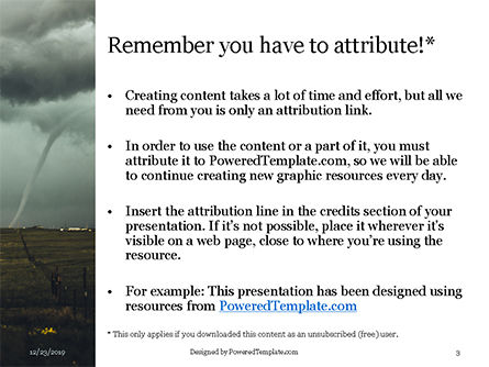 Modèle PowerPoint de cloudy tornado and extreme weather, Diapositive 3, 16352, Nature / Environnement — PoweredTemplate.com