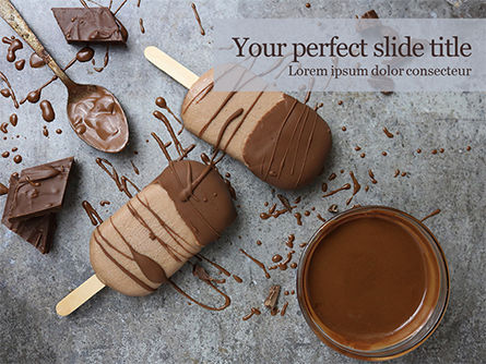 Milk Chocolate Popsicles PowerPoint Template, PowerPoint-sjabloon, 16355, Food & Beverage — PoweredTemplate.com