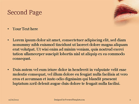 Sexy red lips PowerPoint Vorlage, Folie 2, 16358, Menschen — PoweredTemplate.com