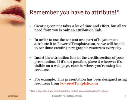 Modello PowerPoint - Sexy red lips, Slide 3, 16358, Persone — PoweredTemplate.com