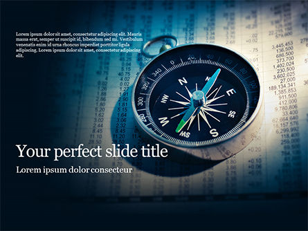 Modello PowerPoint - Financial newspaper and compass, 16360, Finanza/Contabilità — PoweredTemplate.com