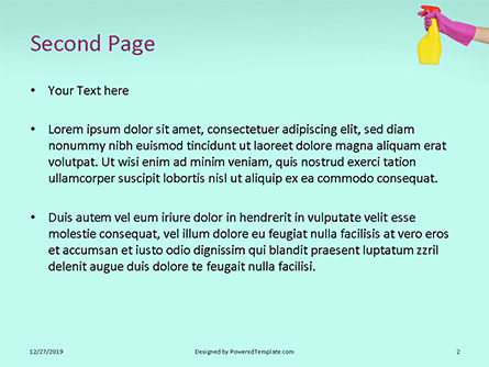 Templat PowerPoint Female Hand Holds Dispenser On Turquoise Background, Slide 2, 16362, Karier/Industri — PoweredTemplate.com