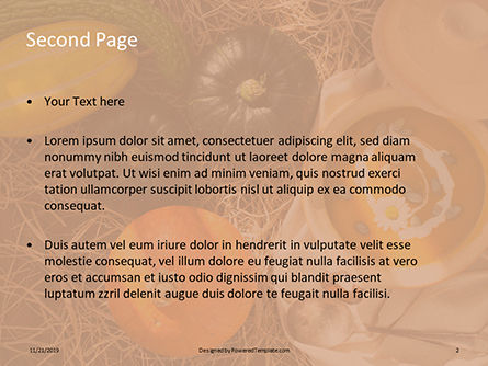 vegetarian autumn pumpkin cream soup - 無料PowerPointテンプレート, スライド 2, 16365, Food & Beverage — PoweredTemplate.com