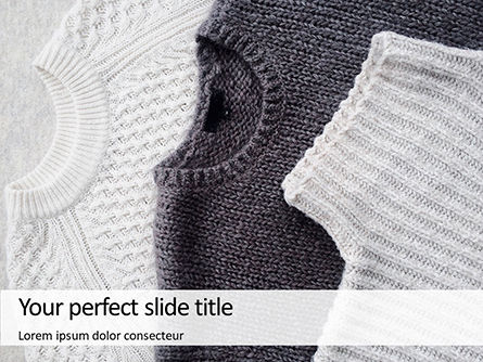 Knitted sweaters on table免费PowerPoint模板, 免费 PowerPoint模板, 16366, 职业/行业 — PoweredTemplate.com