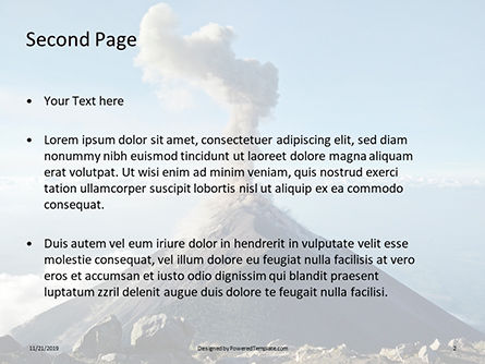 Active volcano PowerPoint Vorlage, Folie 2, 16367, Natur & Umwelt — PoweredTemplate.com