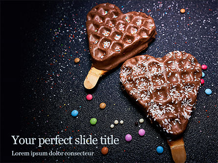 waffles with chocolate topping - PowerPointテンプレート, PowerPointテンプレート, 16369, Food & Beverage — PoweredTemplate.com